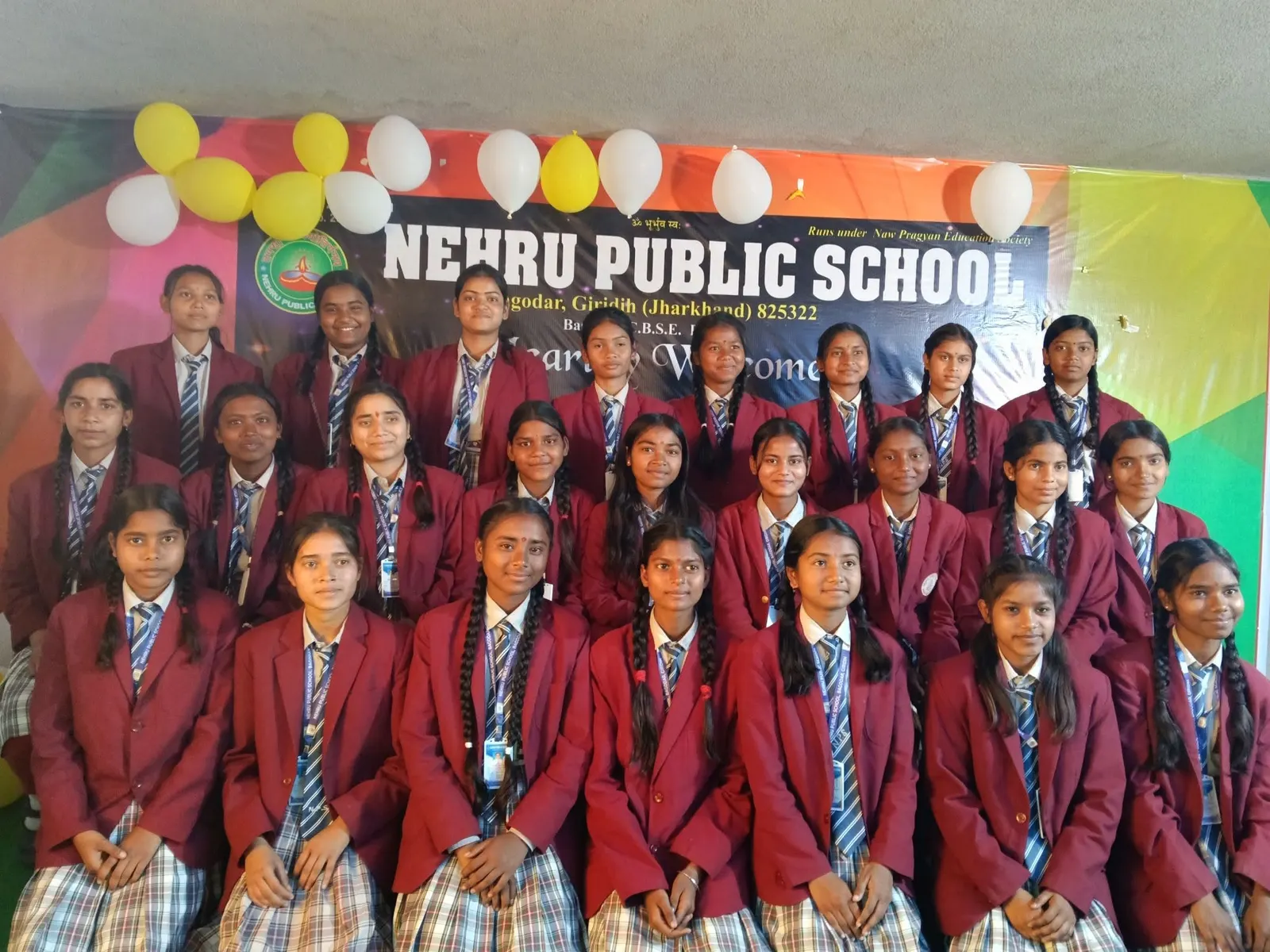 Outgoing Class X girls at the Farewell Ceremony